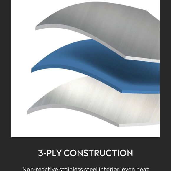 Viking 3-Ply 304 Stainless Steel w/Aluminum Core 12" Fry Pan - Picture 6 of 11